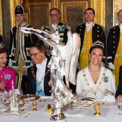 Victoria de Suecia con la Tiara Boucheron de Laurel en la cena de gala al Presidente de Finlandia por su Visita de Estado a Suecia