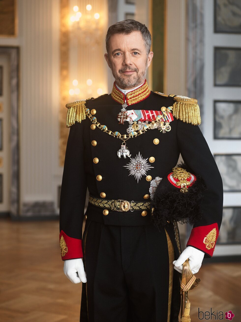 Federico de Dinamarca en su primer retrato oficial como Rey de Dinamarca