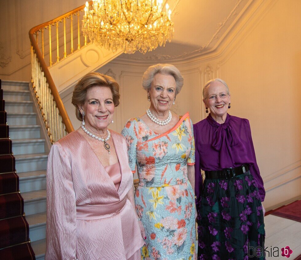 Ana María de Grecia, Benedicta de Dinamarca y Margarita de Dinamarca en el 80 cumpleaños de Benedicta de Dinamarca