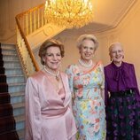Ana María de Grecia, Benedicta de Dinamarca y Margarita de Dinamarca en el 80 cumpleaños de Benedicta de Dinamarca