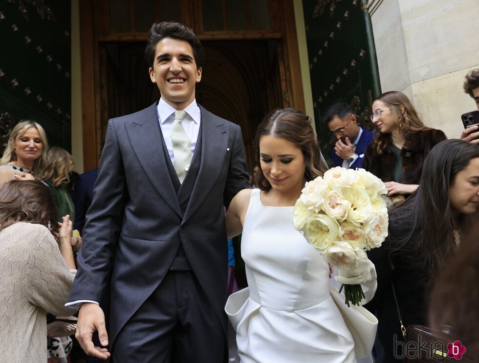 Javier García-Obregón y Eugenia Gil en su boda