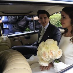 Javier García-Obregón y Eugenia Gil como marido y mujer en su boda