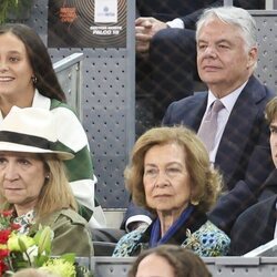 Victoria Federica, la Infanta Elena, la Reina Sofía y Miguel Urdangarin en el Mutua Madrid Open de Tenis 2024