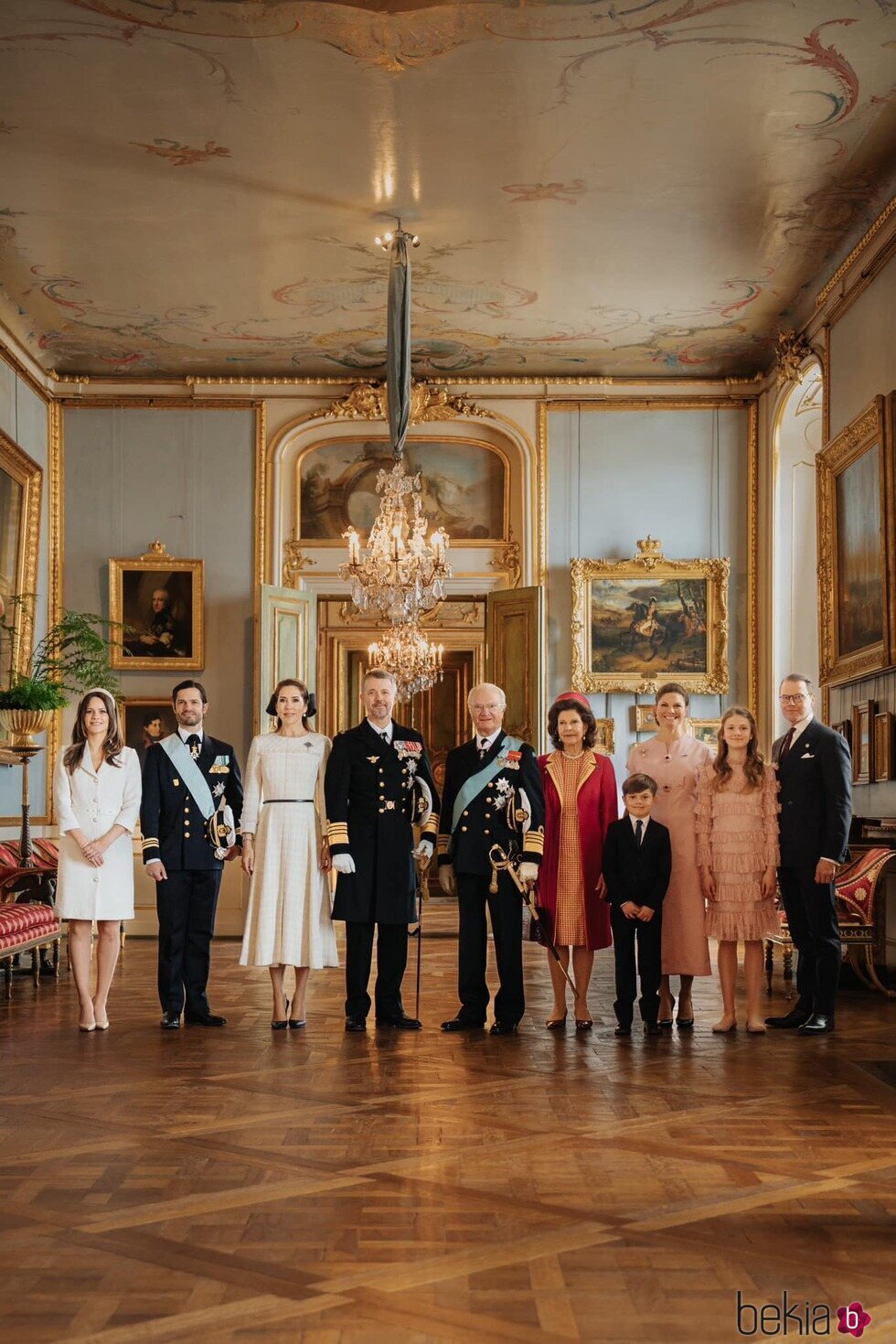 Federico y Mary de Dinamarca con la Familia Real Suecia en su Visita de Estado a Suecia