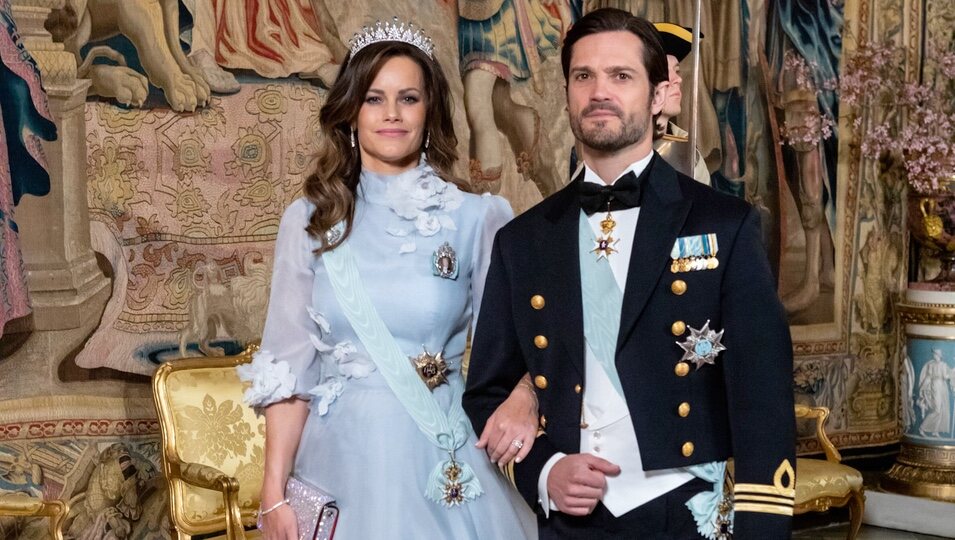 Carlos Felipe y Sofia de Suecia en la cena de gala por la Visita de Estado de Federico y Mary de Dinamarca a Suecia