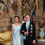 Victoria y Daniel de Suecia en la cena de gala por la Visita de Estado de Federico y Mary de Dinamarca a Suecia
