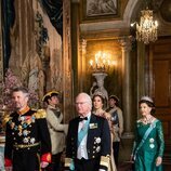Federico de Dinamarca, Carlos Gustavo de Suecia, Mary de Dinamarca y Silvia de Suecia en la cena de gala por la Visita de Estado de Federico y Mary de Dina