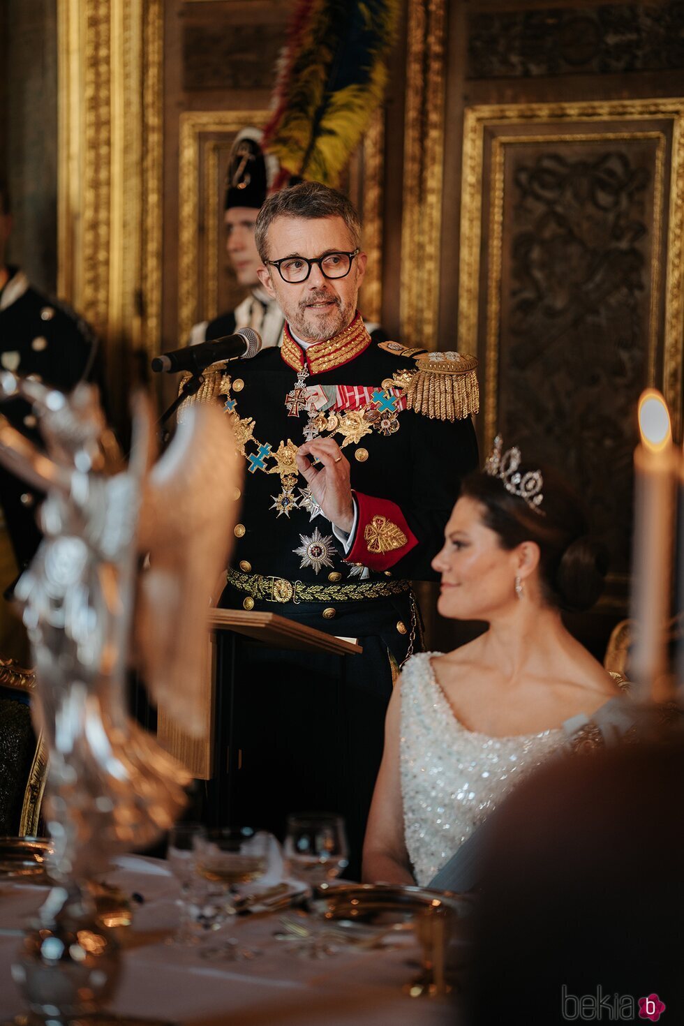 Federico de Dinamarca y Victoria de Suecia en la cena de gala por la Visita de Estado de los Reyes de Dinamarca a Suecia