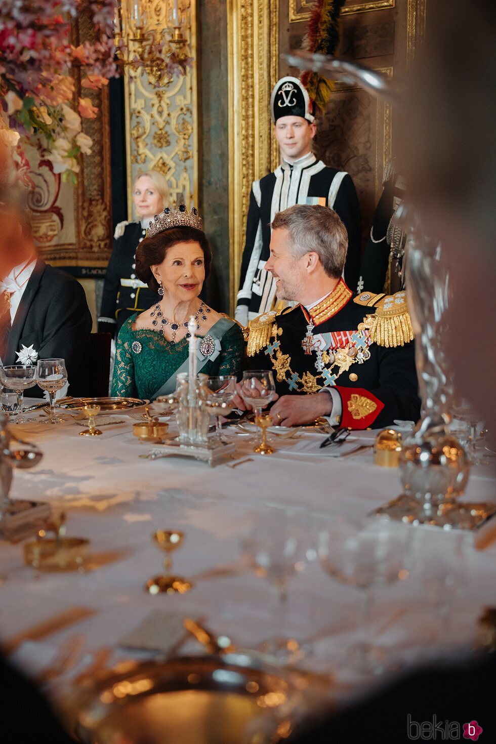 Silvia de Suecia y Federico de Dinamarca en la cena de gala por la Visita de Estado de los Reyes de Dinamarca en Suecia