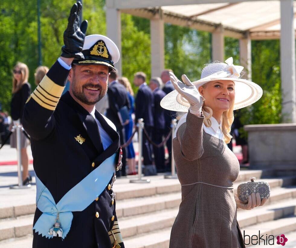 Haakon y Mette-Marit de Noruega en la Visita de Estado de los Reyes de Dinamarca a Noruega