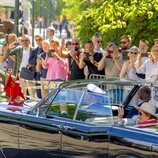 Sonia de Noruega y Mary de Dinamarca en coche en la Visita de Estado de los Reyes de Dinamarca a Noruega