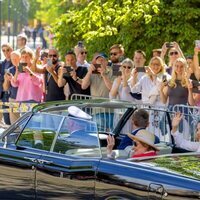 Sonia de Noruega y Mary de Dinamarca en coche en la Visita de Estado de los Reyes de Dinamarca a Noruega