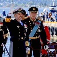 Federico de Dinamarca y Harald de Noruega en la Visita de Estado de los Reyes de Dinamarca a Noruega