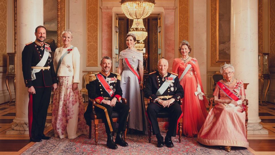 La Familia Real Noruega y Federico y Mary de Dinamarca en la cena de gala por la Visita de Estado de los Reyes de Dinamarca a Noruega