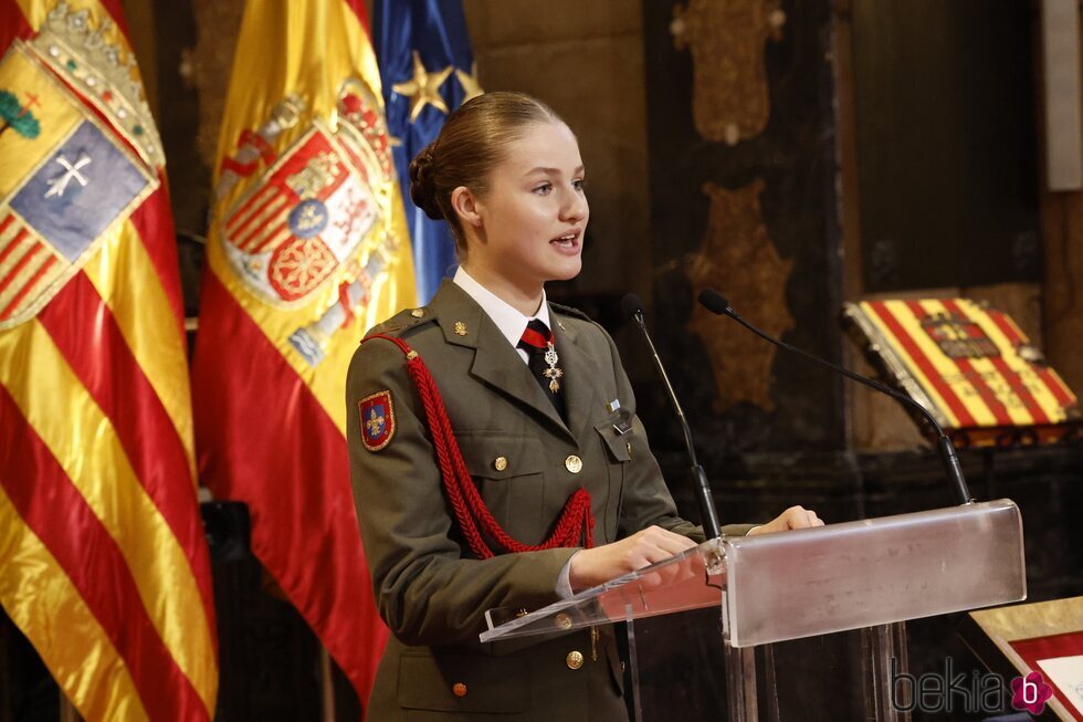 La Princesa Leonor en su intervención en la entrega de la Medalla de Aragón