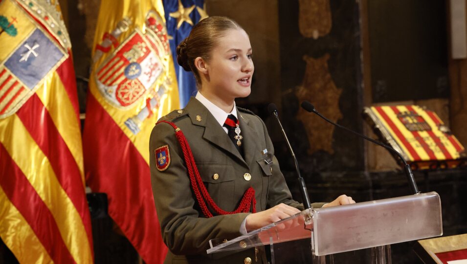 La Princesa Leonor en su intervención en la entrega de la Medalla de Aragón