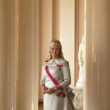 Foto oficial de Mette-Marit de Noruega con la Tiara de Amatistas