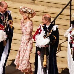 El Príncipe Guillermo y Sophie de Edimburgo hablando en la procesión de la Orden de la Jarretera 2024
