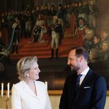 Los primos Astrid de Bélgica y Haakon de Noruega en el Palacio Real de Oslo
