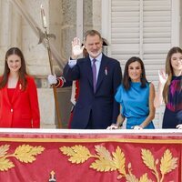 Los Reyes Felipe y Letizia, la Princesa Leonor y la Infanta Sofía en la celebración del décimo aniversario del reinado de Felipe VI