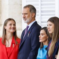 La Princesa Leonor, los Reyes Felipe y Letizia y la Infanta Sofía en la celebración del décimo aniversario del reinado de Felipe VI