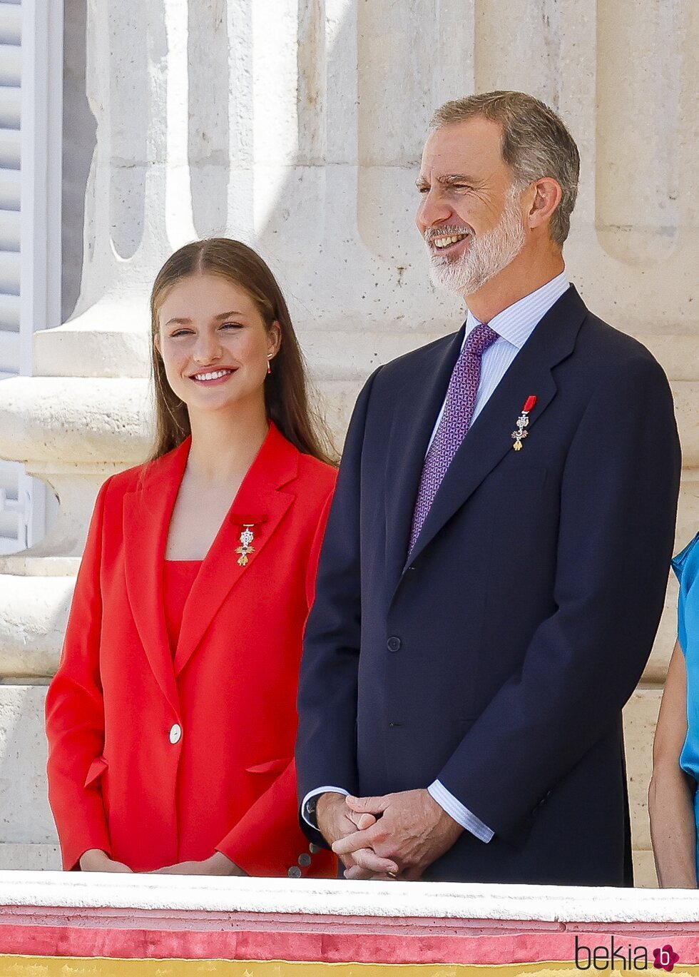 La Princesa Leonor y el Rey Felipe VI en la celebración del décimo aniversario del reinado de Felipe VI