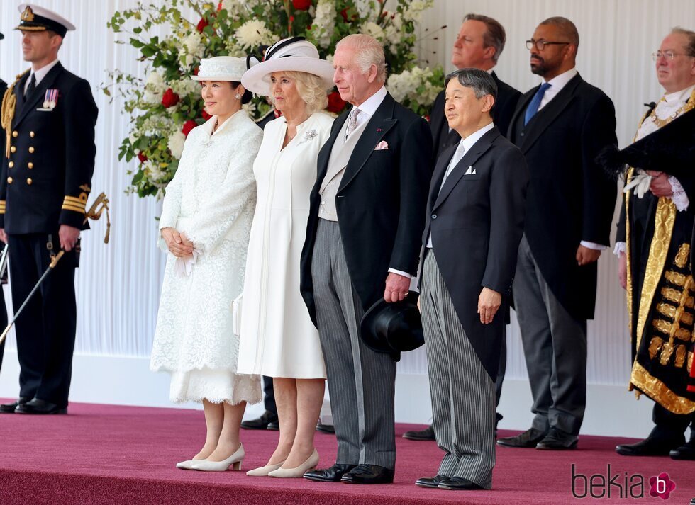 Los Reyes Carlos y Camilla y Naruhito y Masako de Japón en la bienvenida a los Emperadores de Japón por su Visita de Estado a Reino Unido