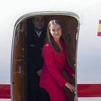 La Princesa Leonor al comienzo de su primer viaje oficial a Portugal