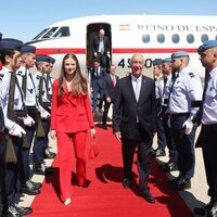 La Princesa Leonor y Marcelo Rebelo de Sousa en el recibimiento a la Princesa Leonor en su primer viaje oficial a Portugal