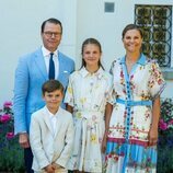 Victoria y Daniel de Suecia y su hijos Estelle y Oscar de Suecia en el 47 cumpleaños de Victoria de Suecia