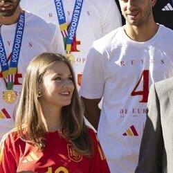 El Rey Felipe VI y la Princesa Leonor en la recepción de la Familia Real a la selección española de fútbol tras haber ganado la Eurocopa 2024