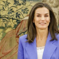 La Reina Letizia en la audiencia a una representación de la Fundación Microfinanzas BBVA