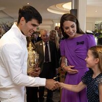 La Princesa Charlotte y Alcaraz se saludan en presencia de Kate Middleton en Wimbledon 2024