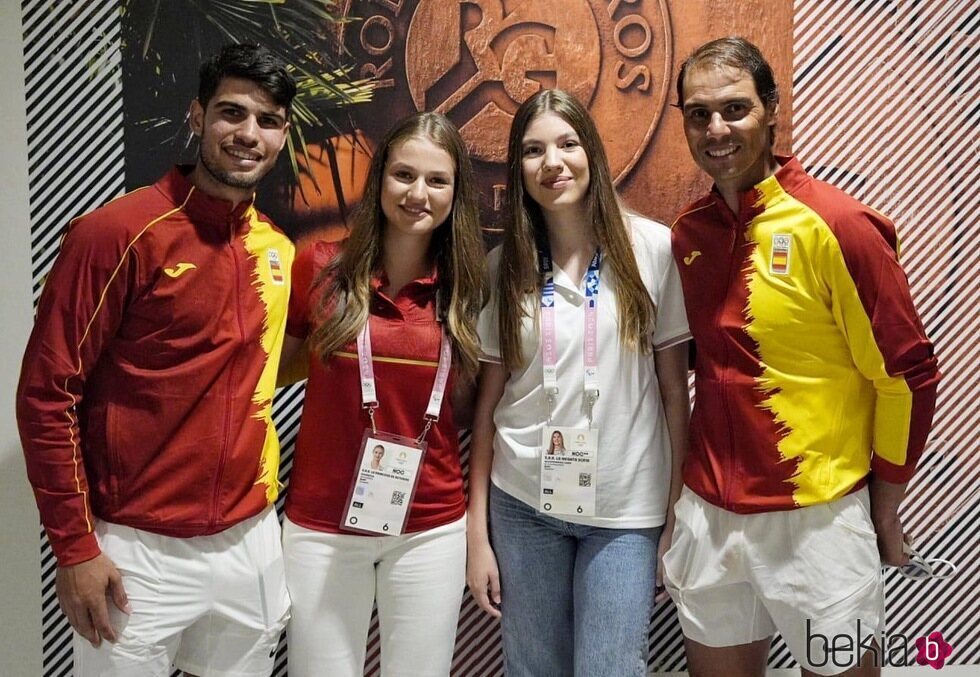 La Princesa Leonor y la Infanta Sofía con Nadal y Alcaraz en los Juegos Olímpicos de París 2024