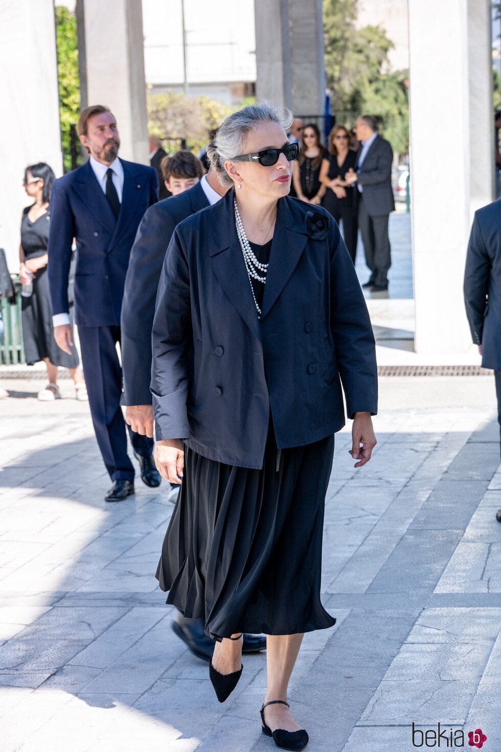 Olga de Grecia en el funeral de Miguel de Grecia