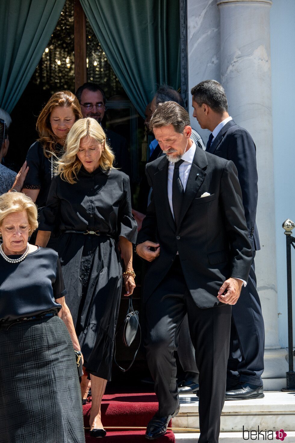 Ana María de Grecia, Pablo y Marie Chantal de Grecia, Alexia de Grecia y Nicolás de Grecia en el funeral de Miguel de Grecia