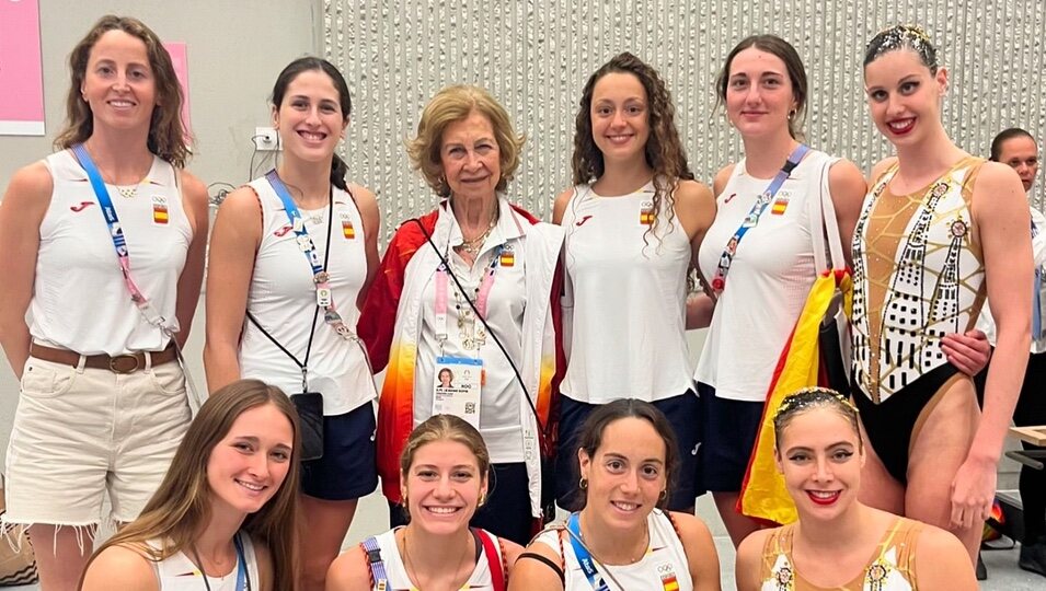 La Reina Sofía con deportistas españolas en los Juegos Olímpicos 2024