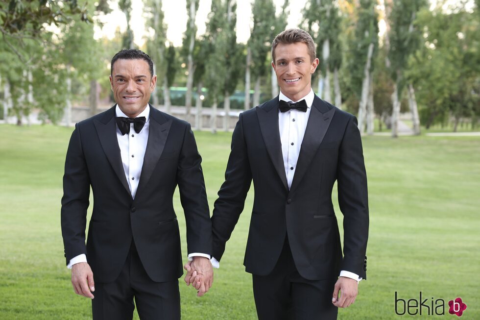 Antonio Rossi y Hugo Fuertes el día de su boda