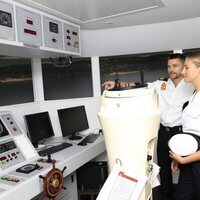 La Princesa Leonor recorriendo los rincones de la Escuela Naval de Marín, en Pontevedra