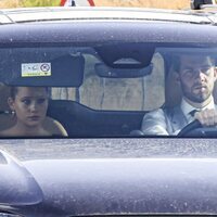 Irene Urdangarin y Juan Urdangarin en coche en la boda de Victoria López-Quesada