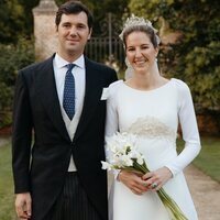 Victoria López-Quesada y Enrique Moreno de la Cova en su boda