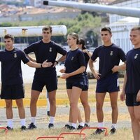 La Princesa Leonor, en una competición deportiva con sus compañeros de la Escuela Naval de Marín