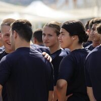 La Princesa Leonor con sus compañeros en una prueba deportiva en la Escuela Naval de Marín