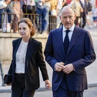 Konstantin de Bulgaria y María García de la Rasilla en el funeral de Juan Gómez-Acebo