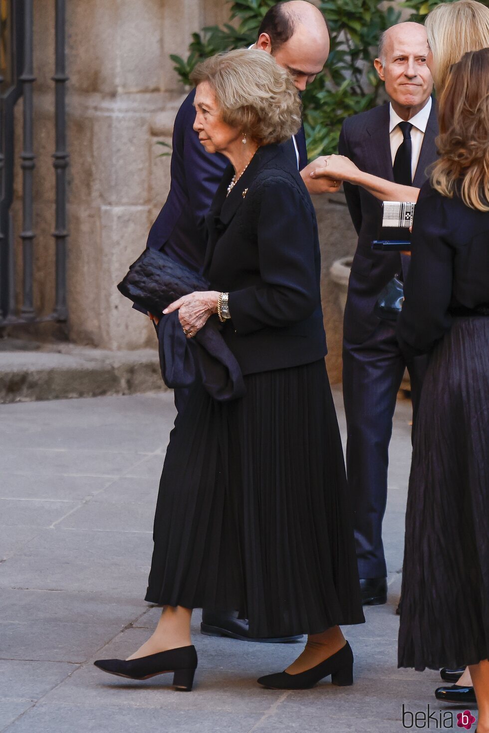 La Reina Sofía en el funeral de Juan Gómez-Acebo