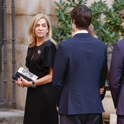 La Infanta Cristina y sus hijos Pablo, Miguel e Irene Urdangarin en el funeral de Juan Gómez-Acebo