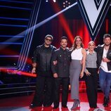 Antonio Orozco, Luis Fonsi, Eva González, Malú y Pablo López en la presentación de 'La Voz 2024'