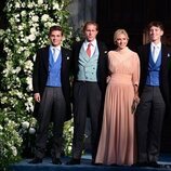 Marie Chantal de Grecia y sus hijos en la boda de Theodora de Grecia y Matthew Kumar