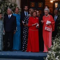 La Reina Sofía y Benedicta de Dinamarca junto a la Infanta Cristina y sus hijos en la boda de Theodora de Grecia y Matthew Kumar