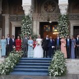 La Familia Real Griega en la boda de Theodora de Grecia y Matthew Kumar